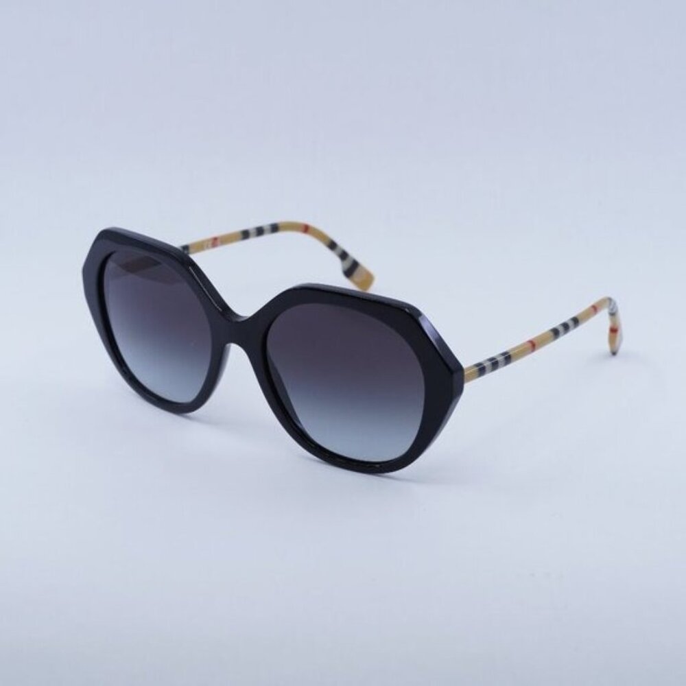 Burberry BE4375 38538G Sunglasses Black Square Frame, Grey Lenses